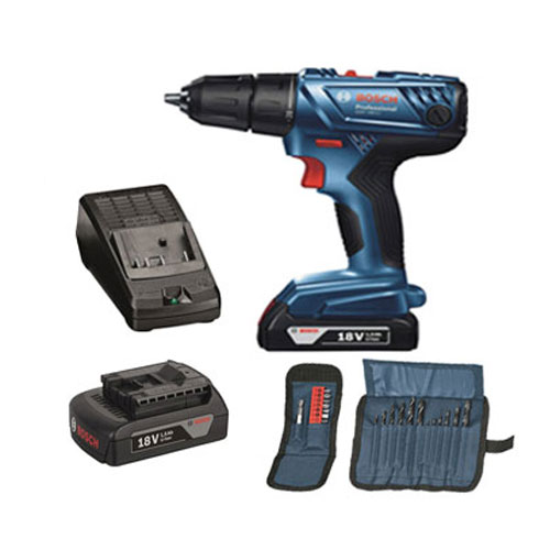 Máy khoan vặn vít dùng pin động lực Bosch GSB 180-LI + Phụ kiện mới